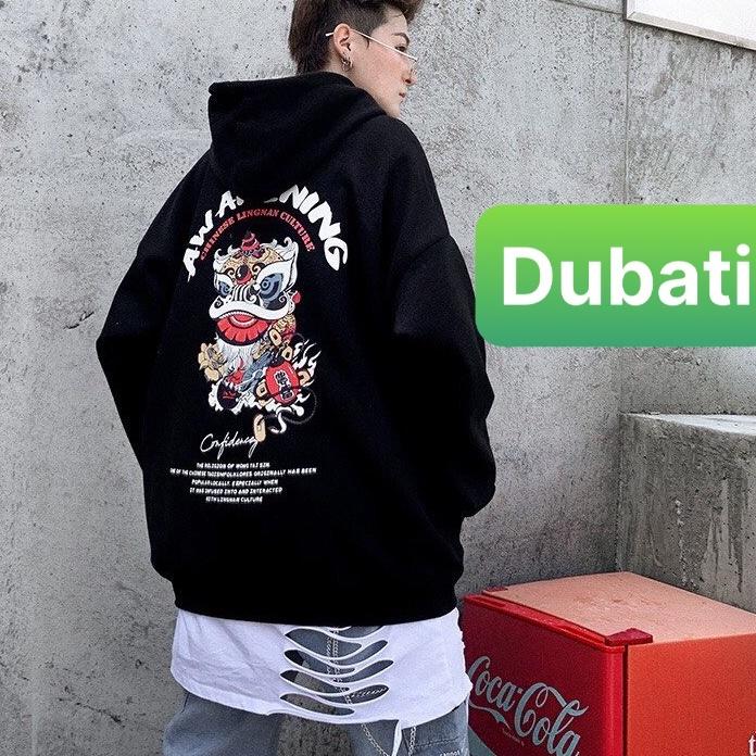 ÁO KHOÁC NỈ- ÁO KHOÁC HOODIE NAM NỮ HÌNH KÌ LÂN SÀNH ĐIỆU CÓ NÓN HÀN QUỐC- DUBATI FASHION