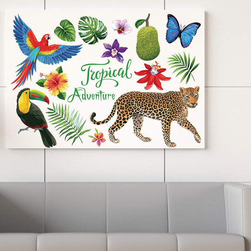 Decal dán tường Tropical Adventure Báo Đốm SK7170