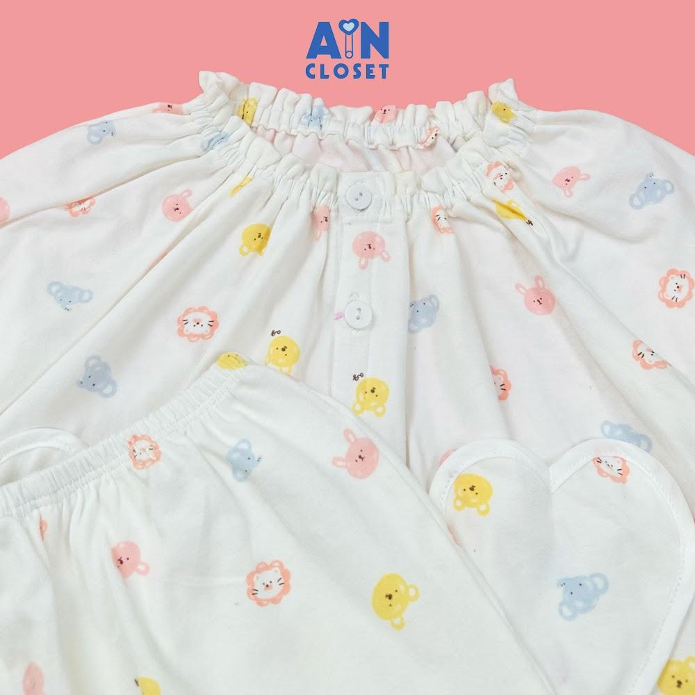 Bộ quần áo Dài bé gái họa tiết Động Vật Nhí Trắng Thun cotton - AICDBGD0DJM6 - AIN Closet