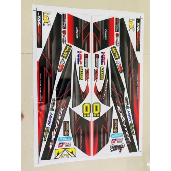 Tem xe exciter 2010 đỏ đen