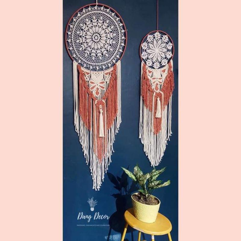 dreamcatcher phối macrame sz nhỏ trang trí nhà cửa phong cách boho