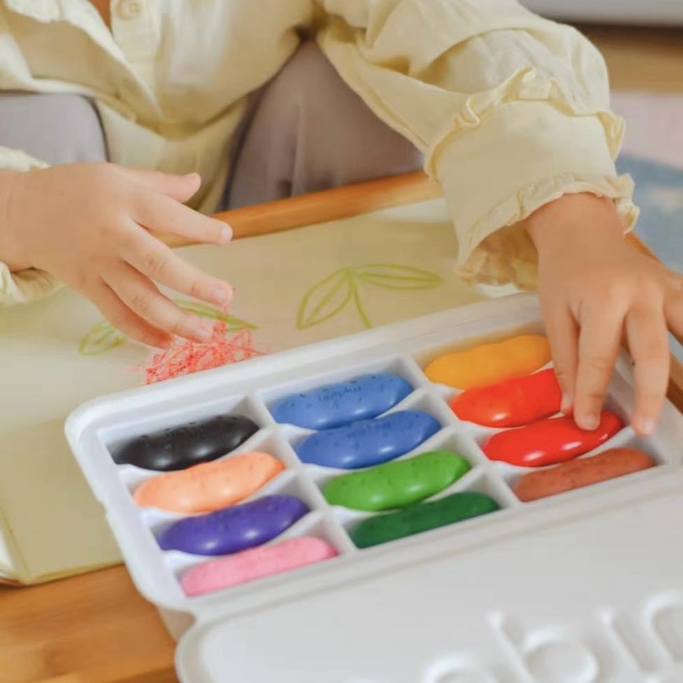 Bút Sáp Màu Lụa Hữu Cơ Quả Đậu Mideer Pease Crayons Cho Bé Từ 18m