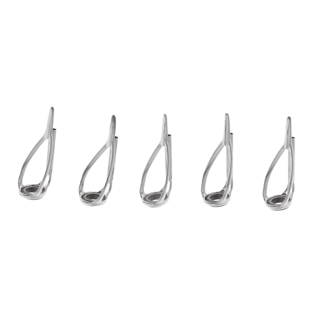 5pcs Fishing Rod Pole Guides Tips Top Eye Rings Rod Repair Kit