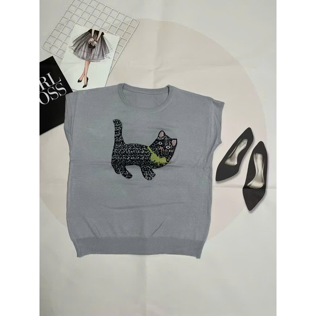 Áo len mongtoghi,áo len dệt kim nữ hàng thanh lý họa tiết dễ thương size 58-63,65kg