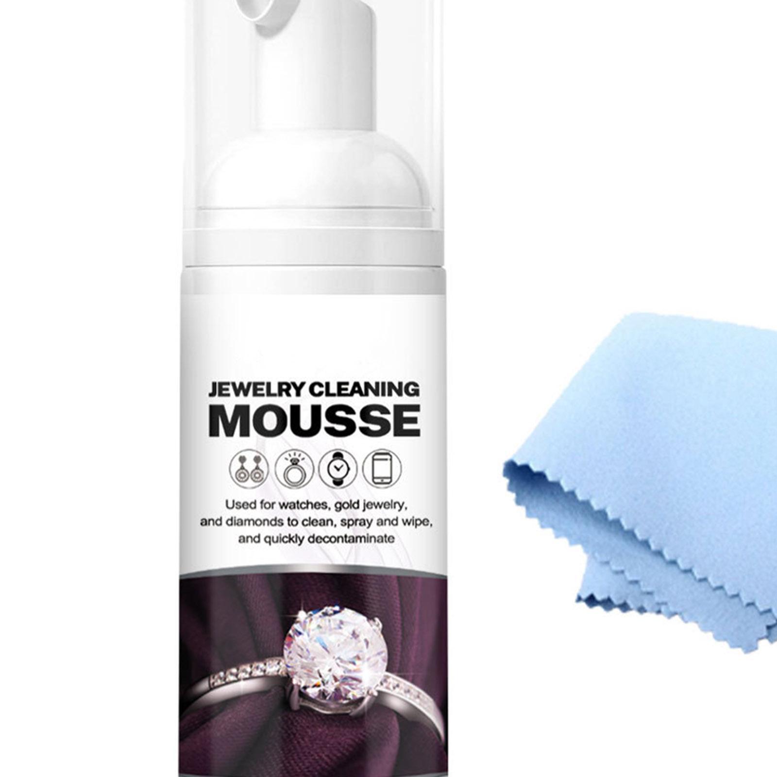 Jewelry Cleaner Solution W/Cloth Restores Removing Polishing Foaming Jewelry Cleaning for Home Watch Bracelet Jewelry Accessories