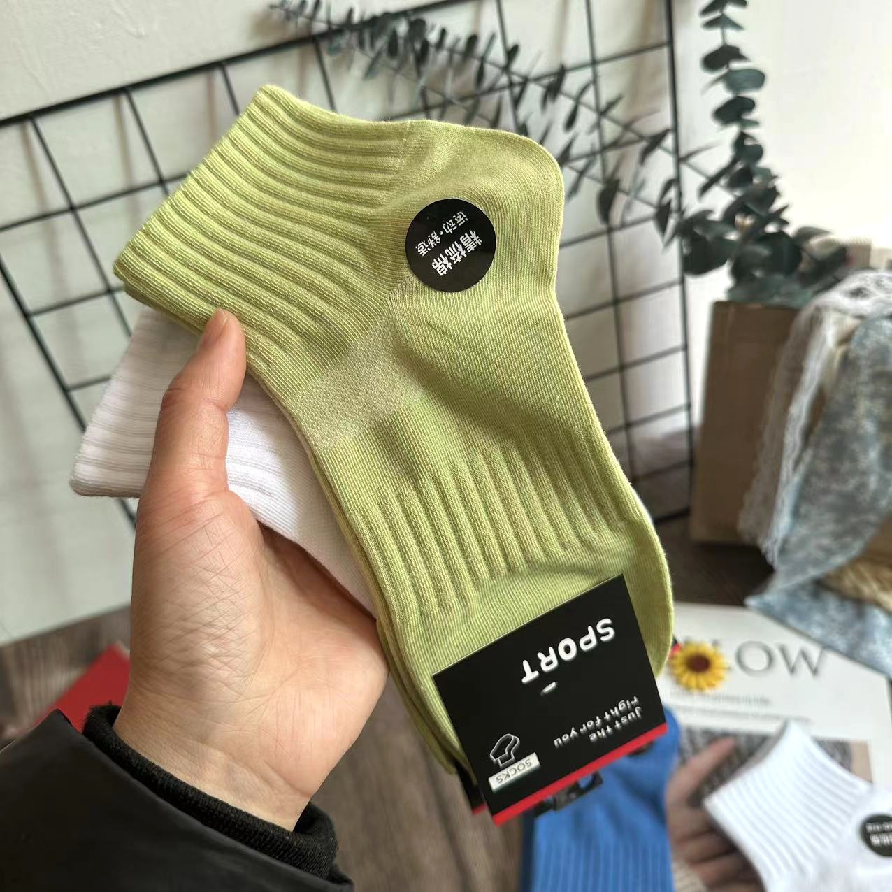 5 đôi tất nam cổ ngắn style thể thao kháng khuẩn Sport 5 màu
