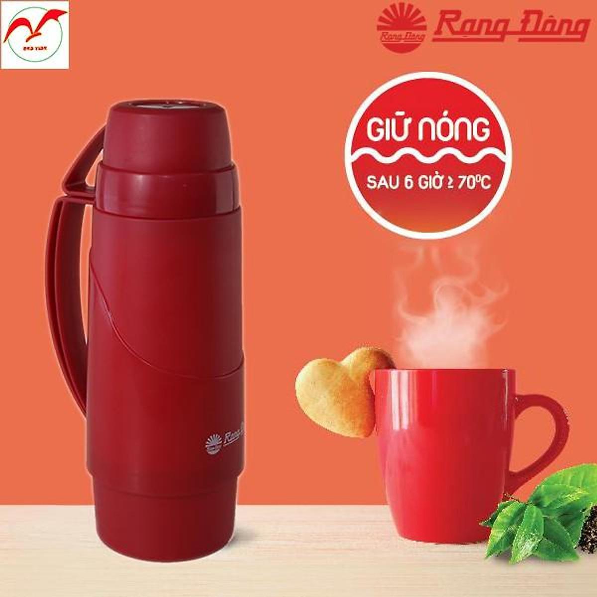 Bình Giữ Nhiệt 0.45 Lít Rạng Đông Giữ Nhiệt Sau 6h Trên 70 Độ Làm Từ Nhựa Chống Rơi, Vỡ, Lõi Thủy Tinh RD 04528 N1 - Màu Nâu