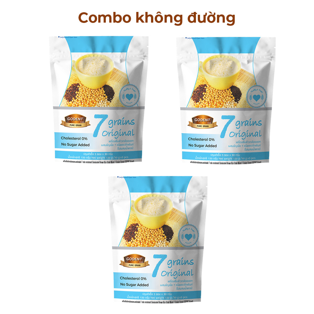 Combo ngũ cốc dinh dưỡng Godent không đường, không cholesterol dành riêng cho người kiểm soát cân nặng