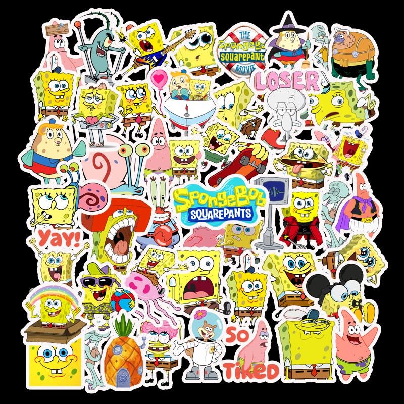 Bộ 50 miếng Sticker hình dán Spongebob