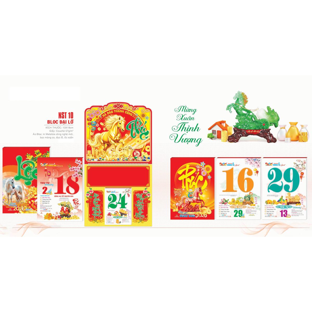Lịch Bloc Đại Lỡ 2026 - Mùa Xuân Thịnh Vượng - Sách Thời Đại STĐ-NST10