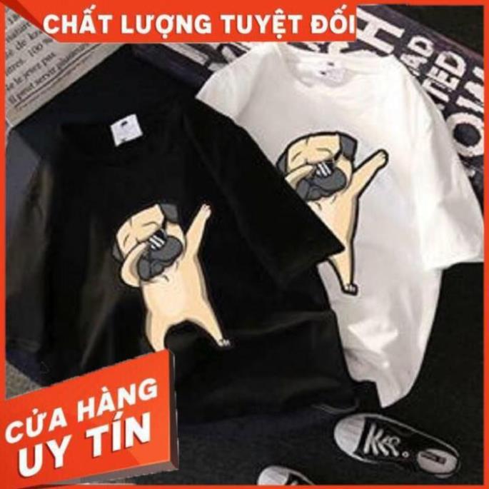 (GIÁ TỐT) Áo thun in chó ngầu, pug ngầu - Áo thun Cotton nam, nữ tay ngắn, cổ tròn