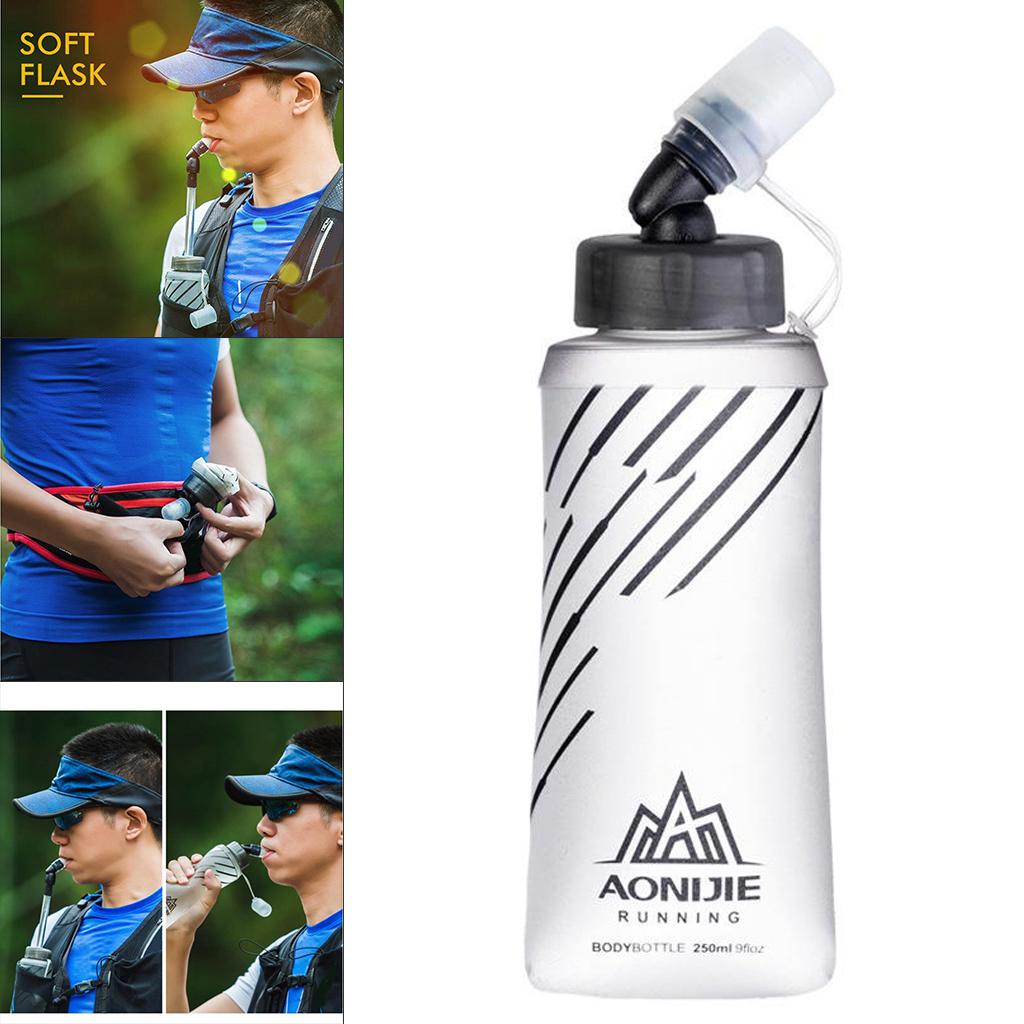 TPU Soft Flask Running Collapsible Water Bottles for Hiking 450ml Blue