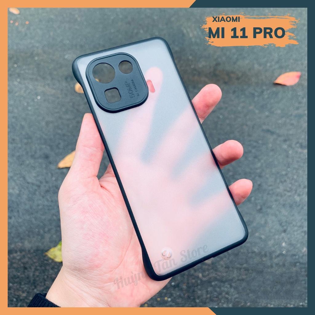 Ốp lưng mi 11 pro nửa cạnh lưng nhám chống bám vân tay bảo vệ camera phụ kiện điện thoại huỳnh tân store