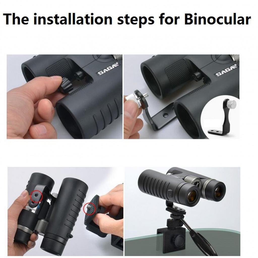 2 Pieces Camera Holder Telescope Tripod Adapter Mount Holder L-shape Fixed Bracket -Black