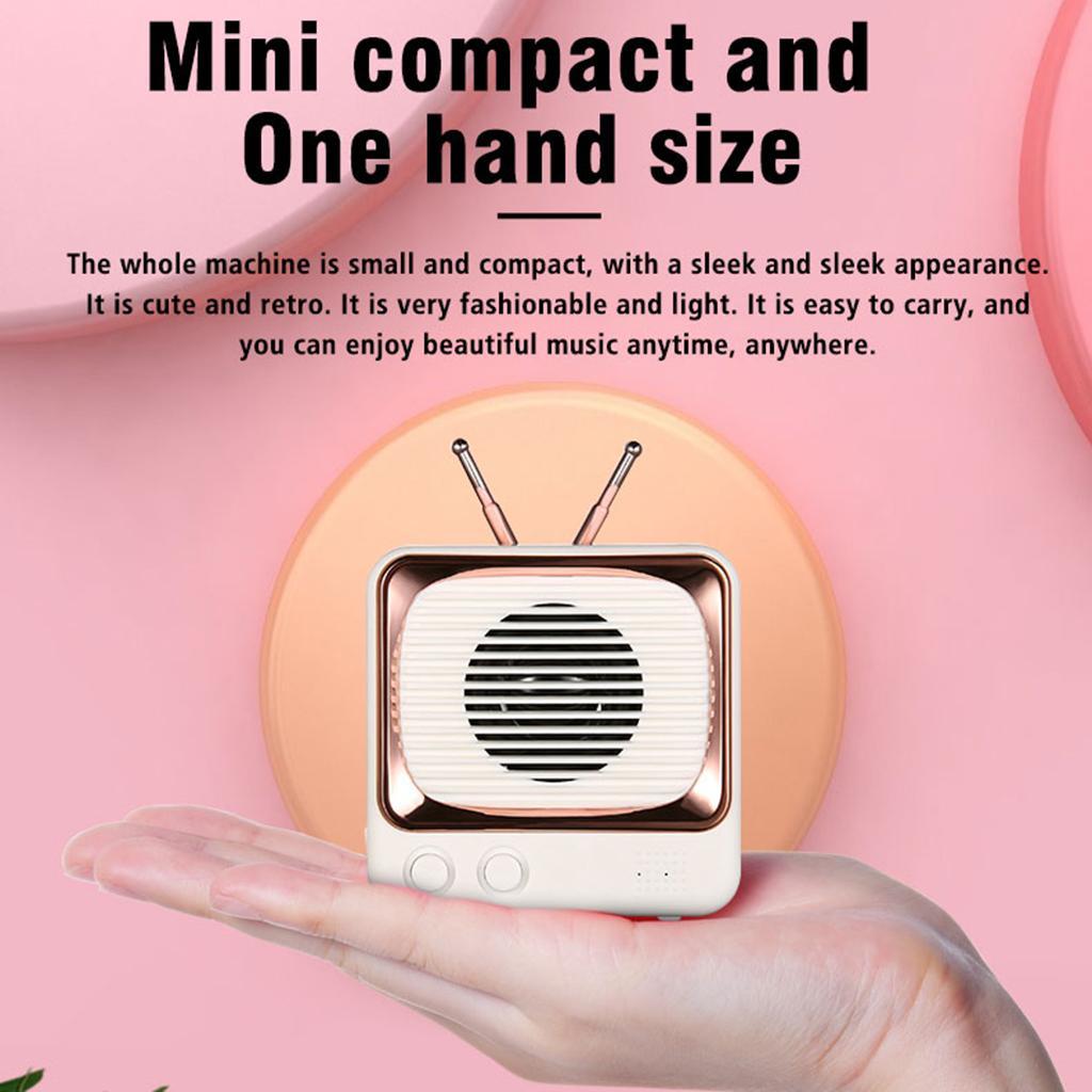 Bluetooth Retro Speaker Wireless  Speaker Rich Bass Stereo White