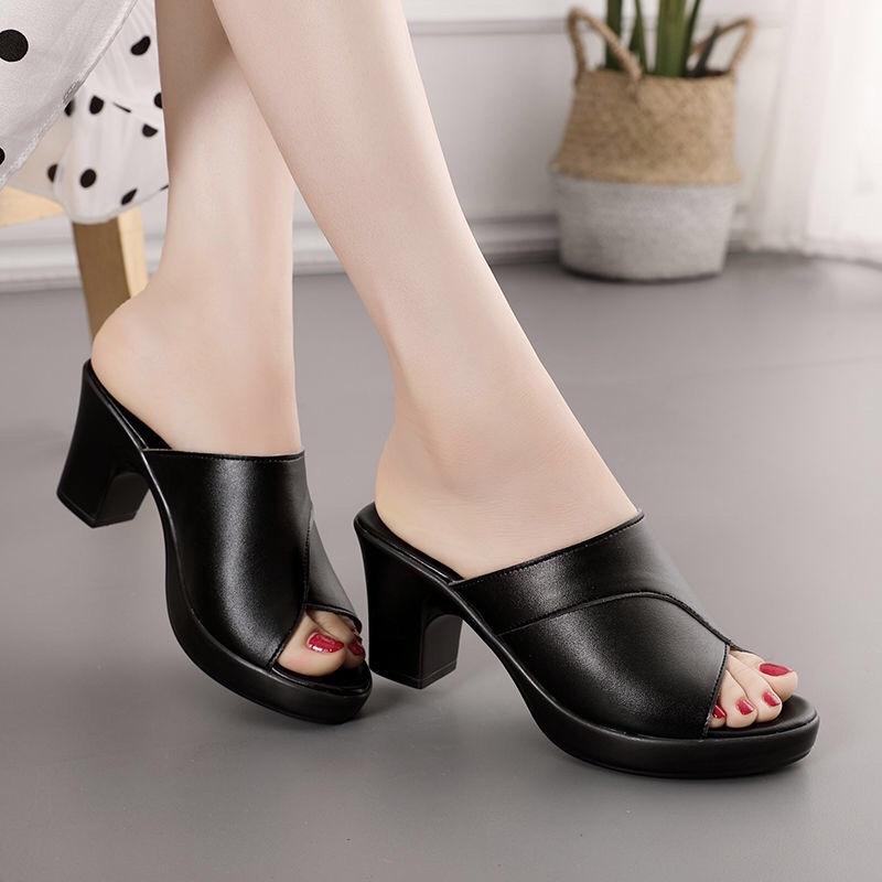 Dép cao gót trung niên cho bà cho mẹ-guốc nữ-giày trung niên nữ