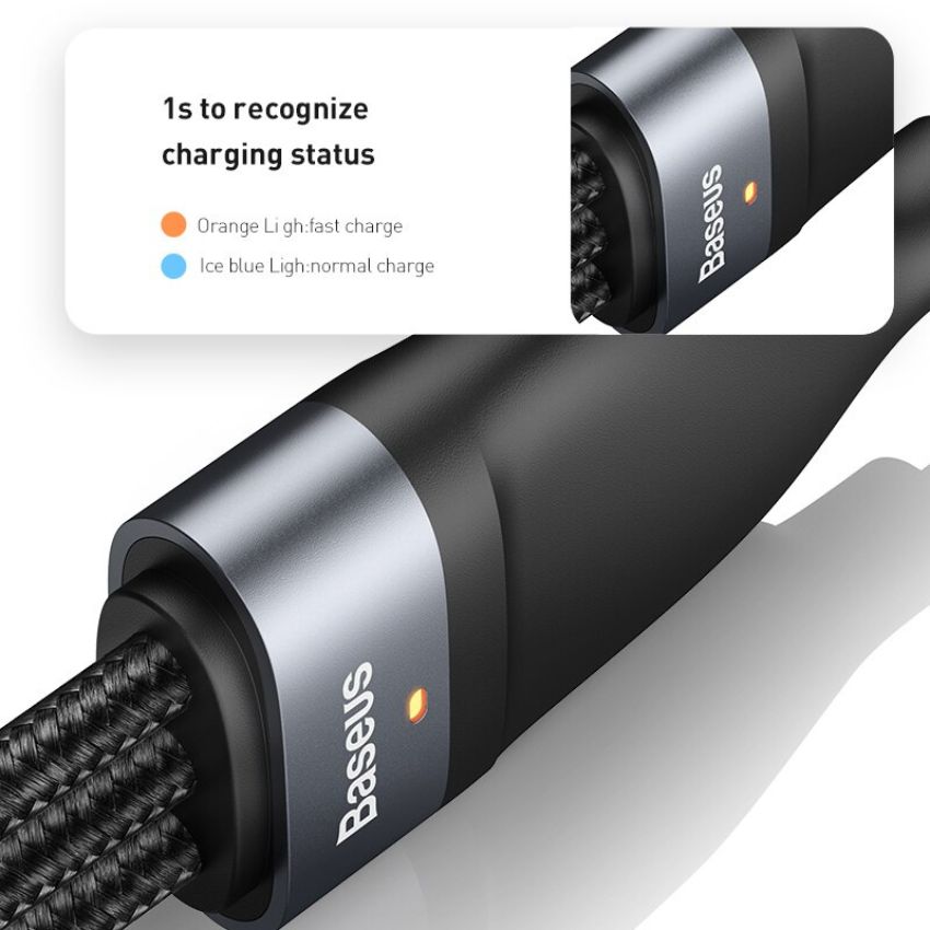 Cáp sạc Baseus Flash Series Ⅱ PRO Two-for-three Charging Cable 100W, 1.2m, Fast Charging  U+C to M+L+C- Hàng Chính Hãng