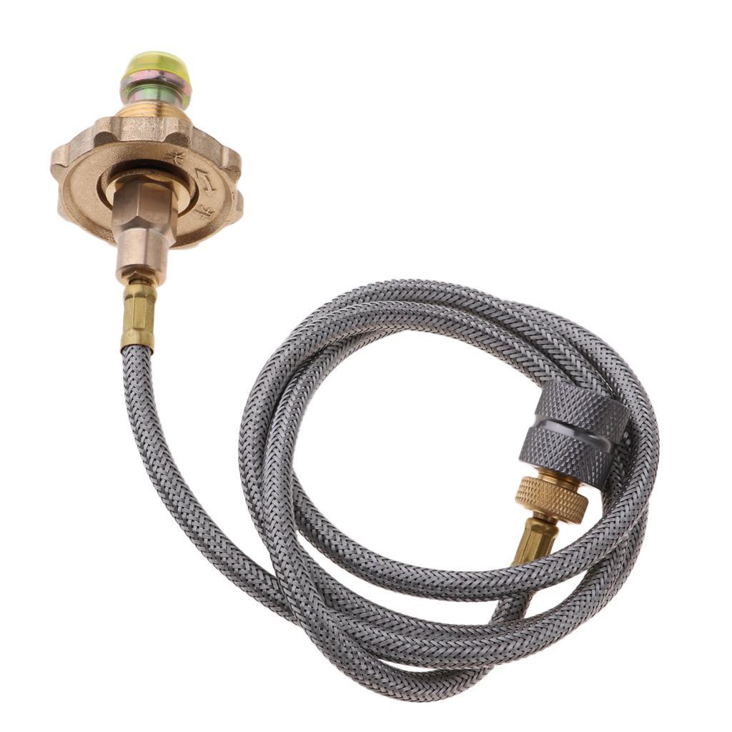 Camping Stove Use Burner Gas Propane Refill Adapter Flat Tank Coupler 102cm
