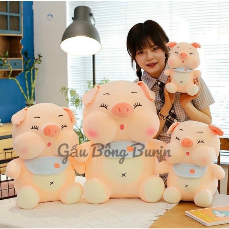 Gấu bông heo đeo yếm, heo bông yếm cao cấp