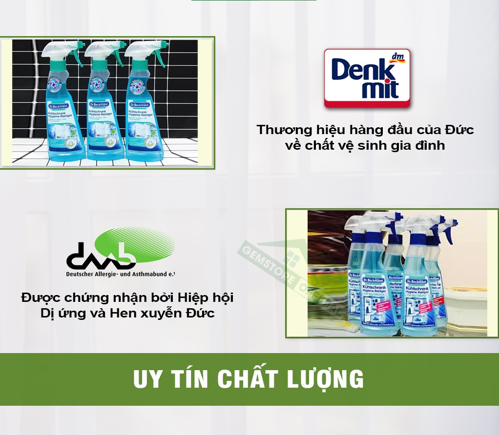 Dung Dịch Vệ Sinh Tủ Lạnh DR BECKMANN, Loại Bỏ Mùi Hôi Và 99% Vi Khuẩn, Dung Tích 250ml, Nhập Đức