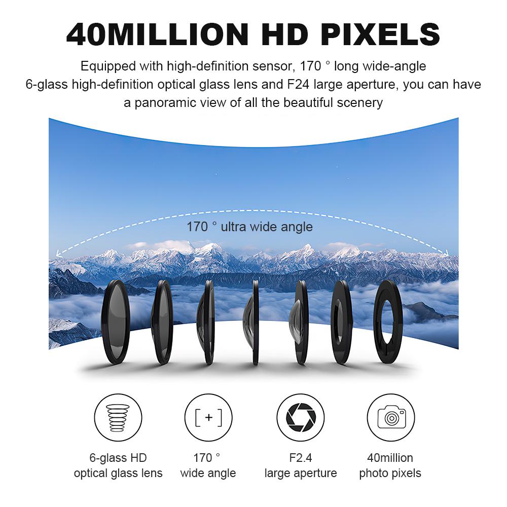 Camera hành động DV 4K 60fps với màn hình điều khiển từ xa máy ảnh thể thao chống nước ổ đĩa máy ghi máy thể thao