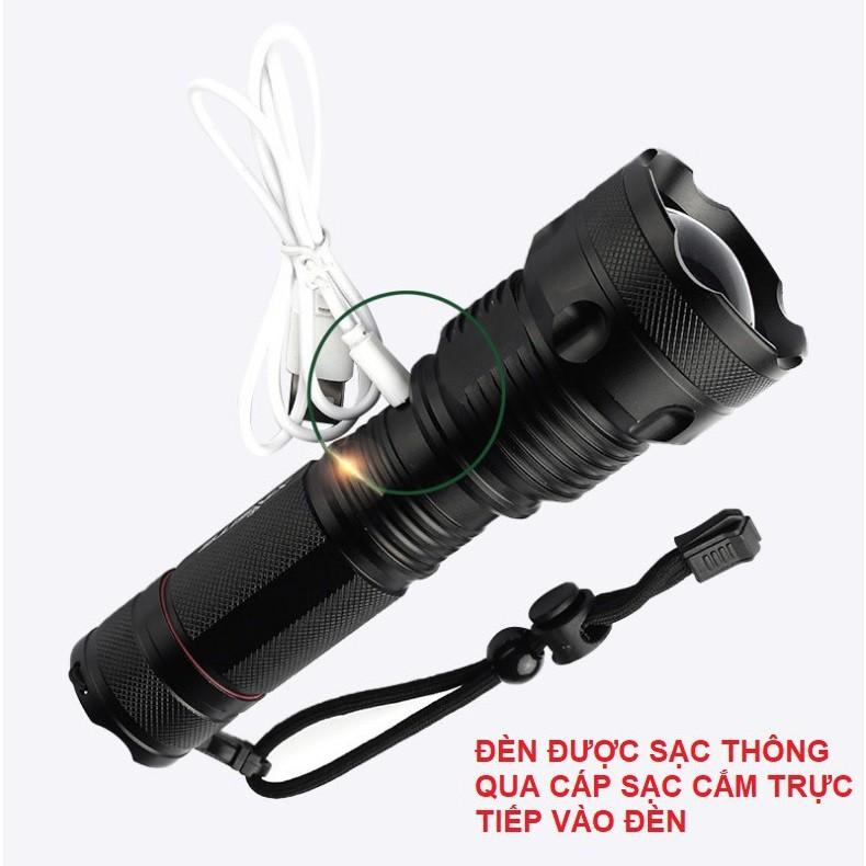 Đèn Pin Cầm Tay Siêu Sáng XH-P50 Sử Dụng Pin Sạc Và Dây Sạc Tiện Lợi Nhỏ Gọn