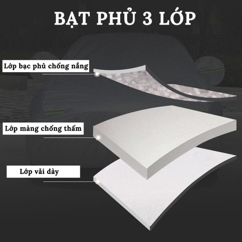 Bạt Phủ Ô Tô Tráng Nhôm Phủ Nano Chống Nắng, Bạt Trùm Xe Hơi Cách Nhiệt Cao Cấp - Hàng Chính Hãng