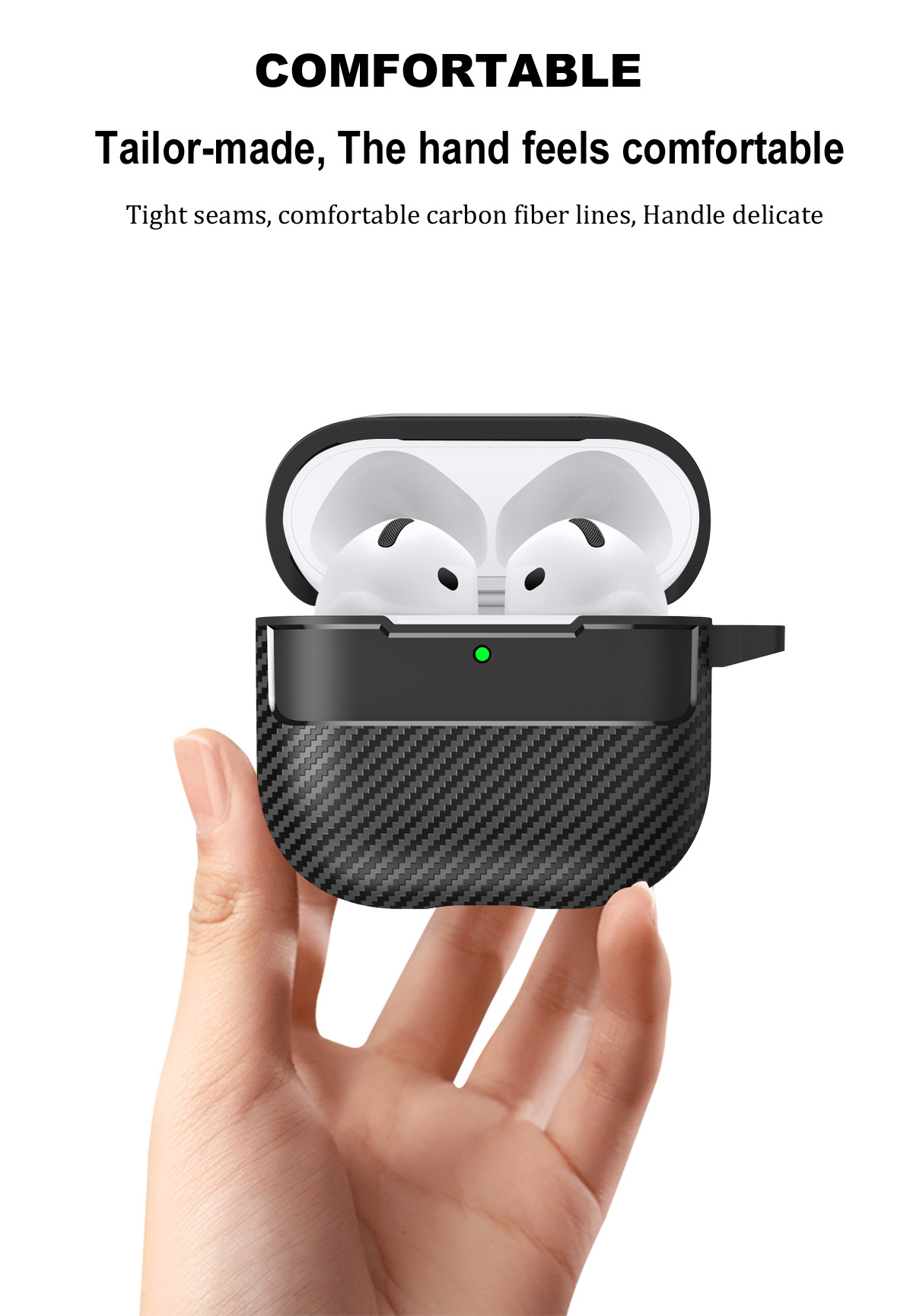 Bao Case Ốp TPU Carbon cho Airpods 4 - Hàng Chính Hãng