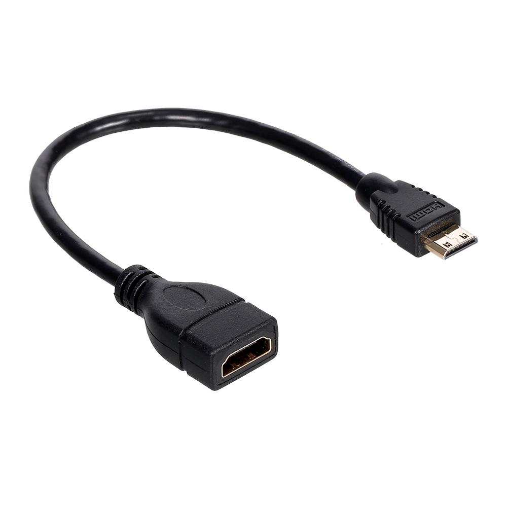 Mini HD to HD Cable Mini HD Male to HD Female Adapter Cable HD 1080P Resolution for Camera Laptop Tablet Projector TV