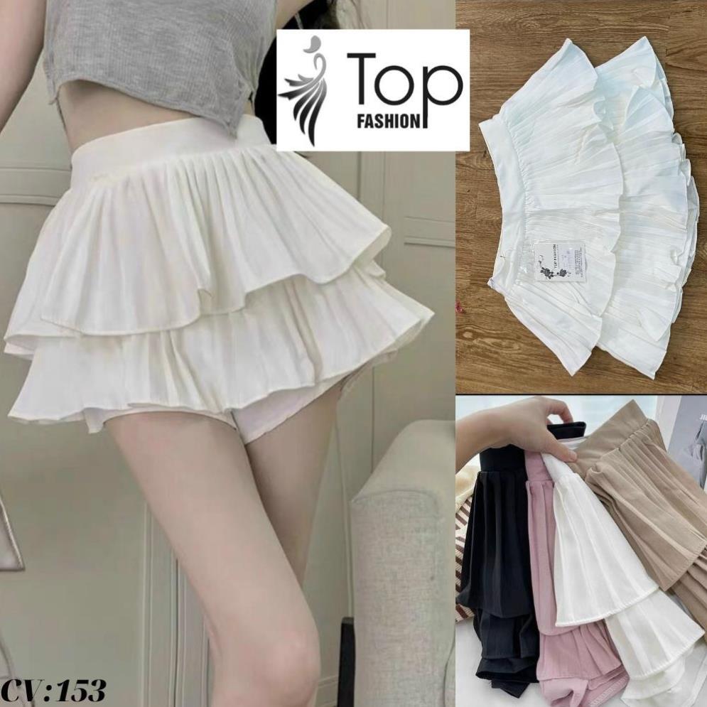 Chân váy Xòe 2 Tầng,Chân Váy Xếp Ly 2 Tầng Phong Cách Hàn Quốc Cap Cấp,Có Quần Đùi Bên trong Co Dãn 4 Chiều