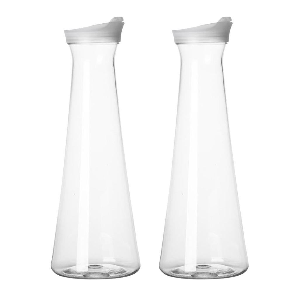 2x Acrylic Cold Water Pitchers Juice Iced Tea Jug with Lid 1.5L Narrow Neck
