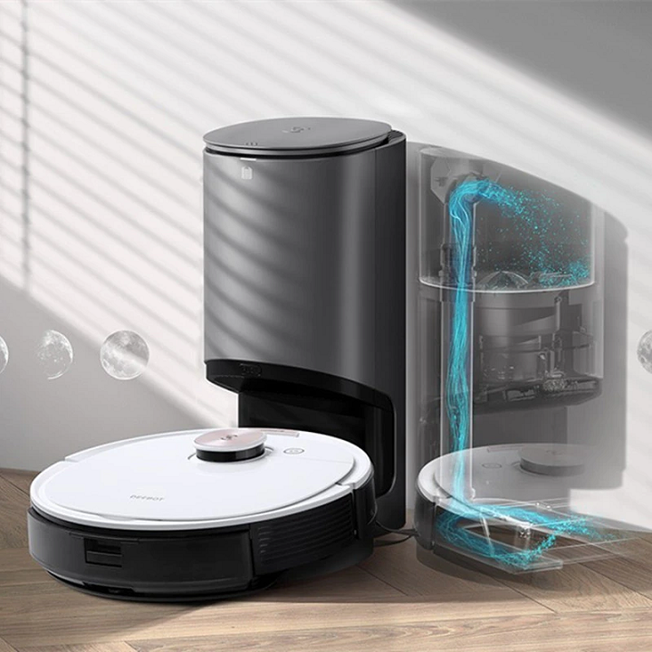 Robot hút bụi lau nhà Ecovacs Deebot T8 Max Plus - hàng nhập khẩu chính hãng full VAT, bảo hành chính hãng 24 tháng bởi Vietnam Robotics, lực hút 1500Pa, thời gian hoạt động 3 giờ liên tục