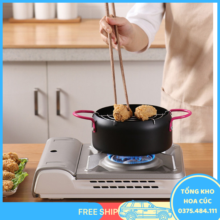 Nồi Chiên Hợp Kim Sắt Kèm Vĩ -  16.5X8Cm 502G 1615Ml - Vận Chuyển Miễn Phí Toàn Quốc