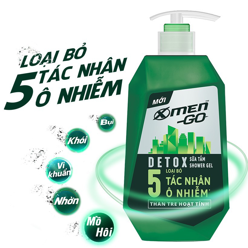 Combo Dầu Gội Detox X-Men Go 630G và Sữa tắm Detox X-Men Go 630G