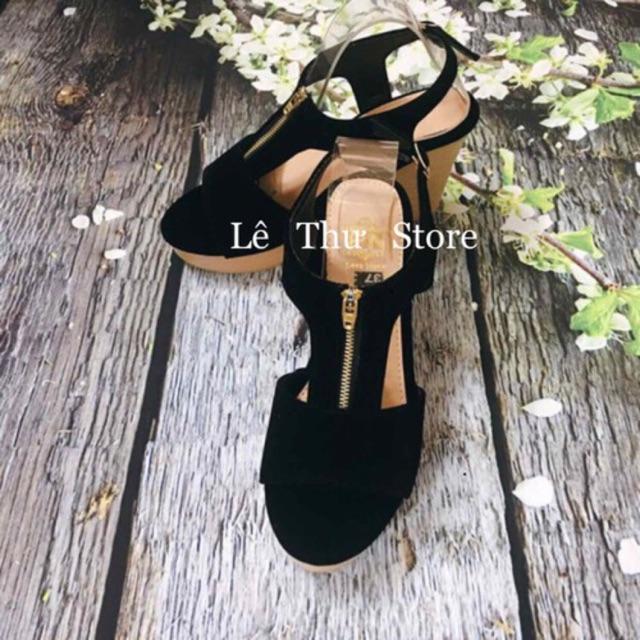 Giày cao gót 9 phân đế xuồng khóa kéo LT