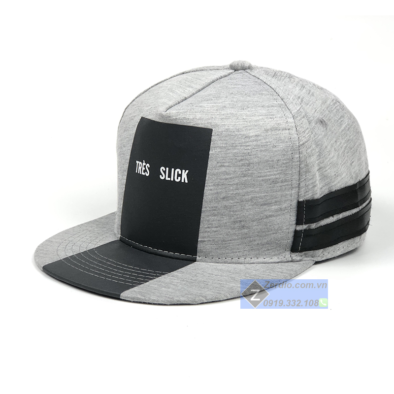 Nón Snapback hiphop màu xám vải cotton cao cấp cho cả nam và nữ