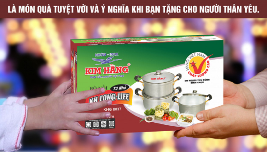 Bộ nồi Kim Hằng Long- Life gồm 3 cái