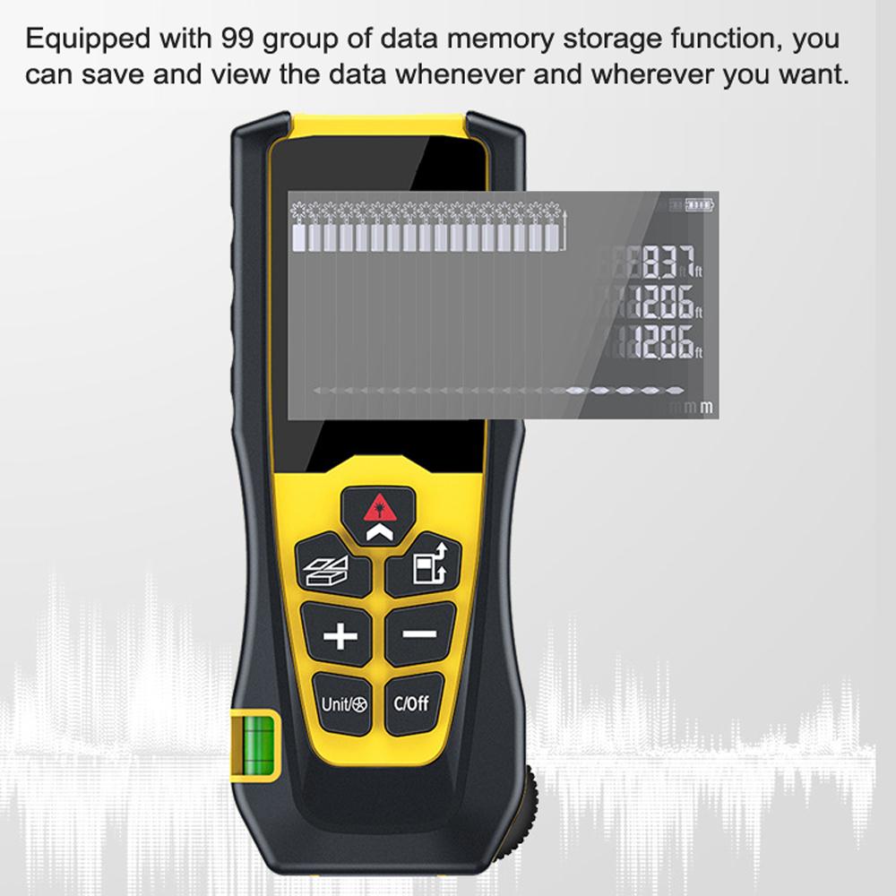 Handheld Laser Rangefinder High-precise Electronic Measuring Ruler Multifunctional Length Area Volumes Measuring Device LCD Display Distance Meter Digital Ranges Finder