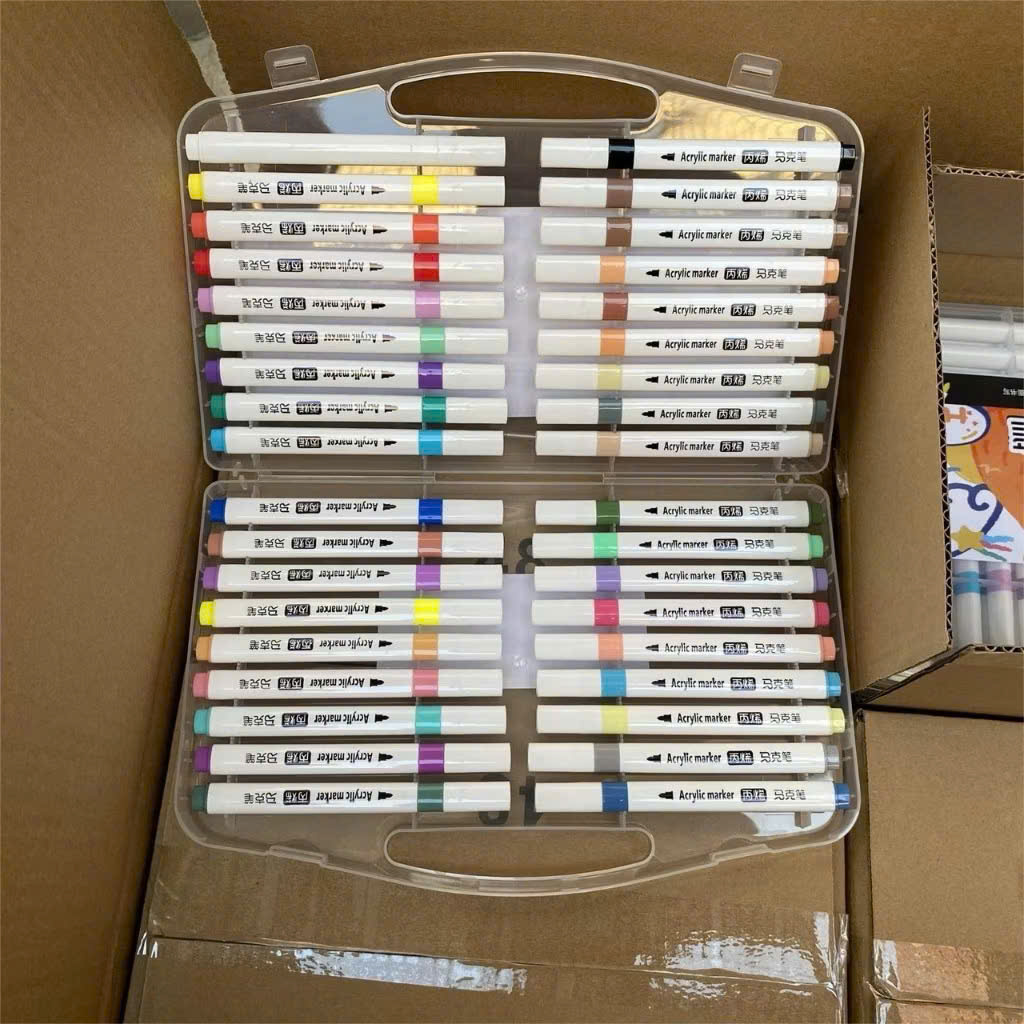 Bút Màu Acrylic Marker 12/24/36/48/ Màu Cao Cấp Bút Sơn Acrylic Chống Nước Vẽ Trên Mọi Chất Liệu Bề Mặt