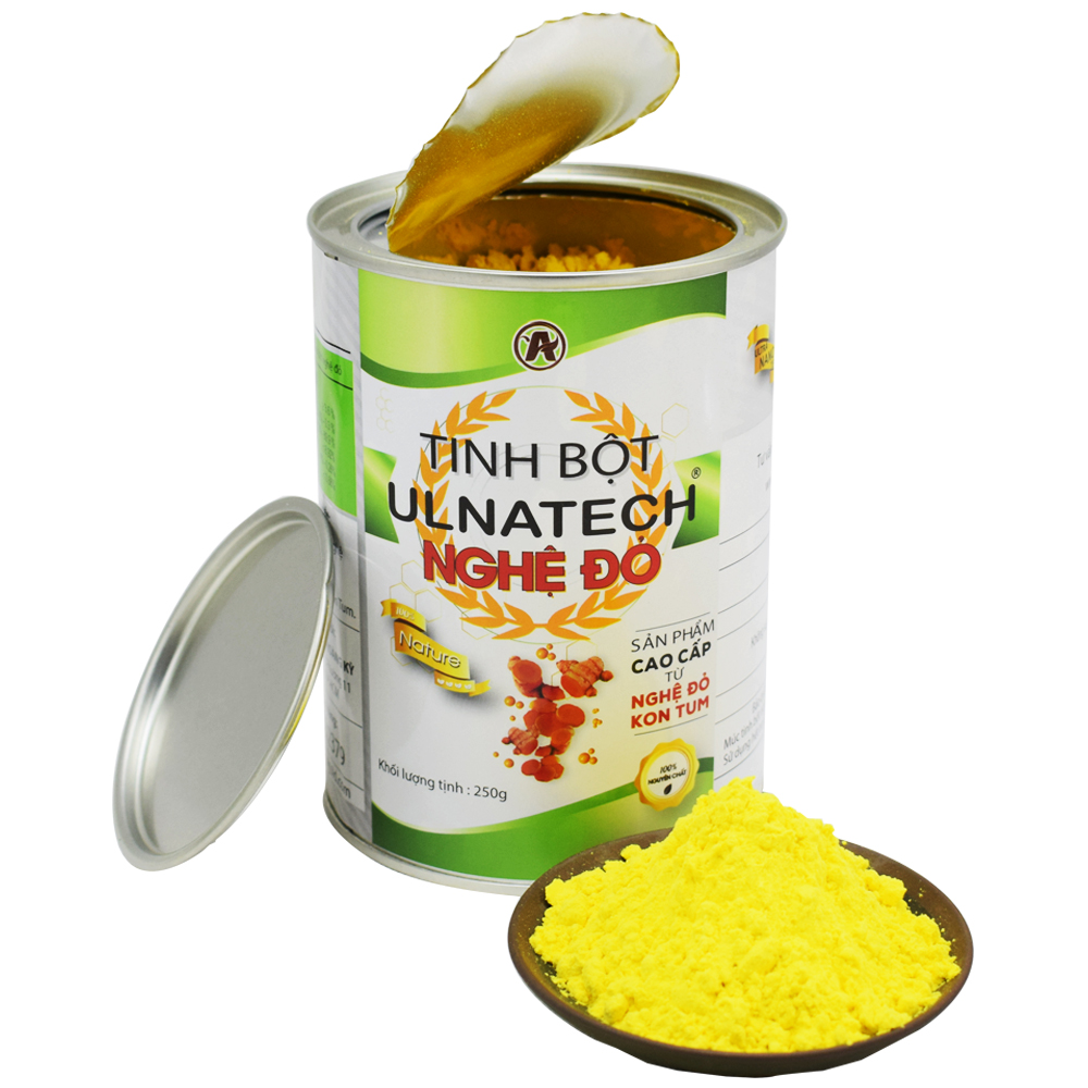 Combo 2 lon tinh bột nghệ siêu hấp thu Ulnatech nghệ đỏ (tinh bột nghệ nanocurcumin)