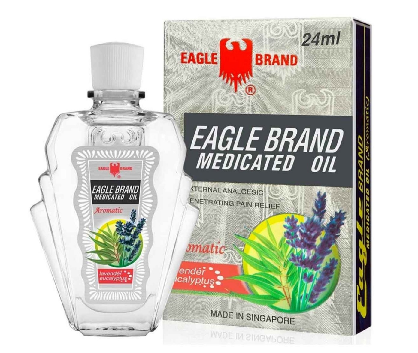 Dầu gió hương Lavender Mỹ Eagle Brand Medicated Oil Lavender 24ml (Dầu trắng)