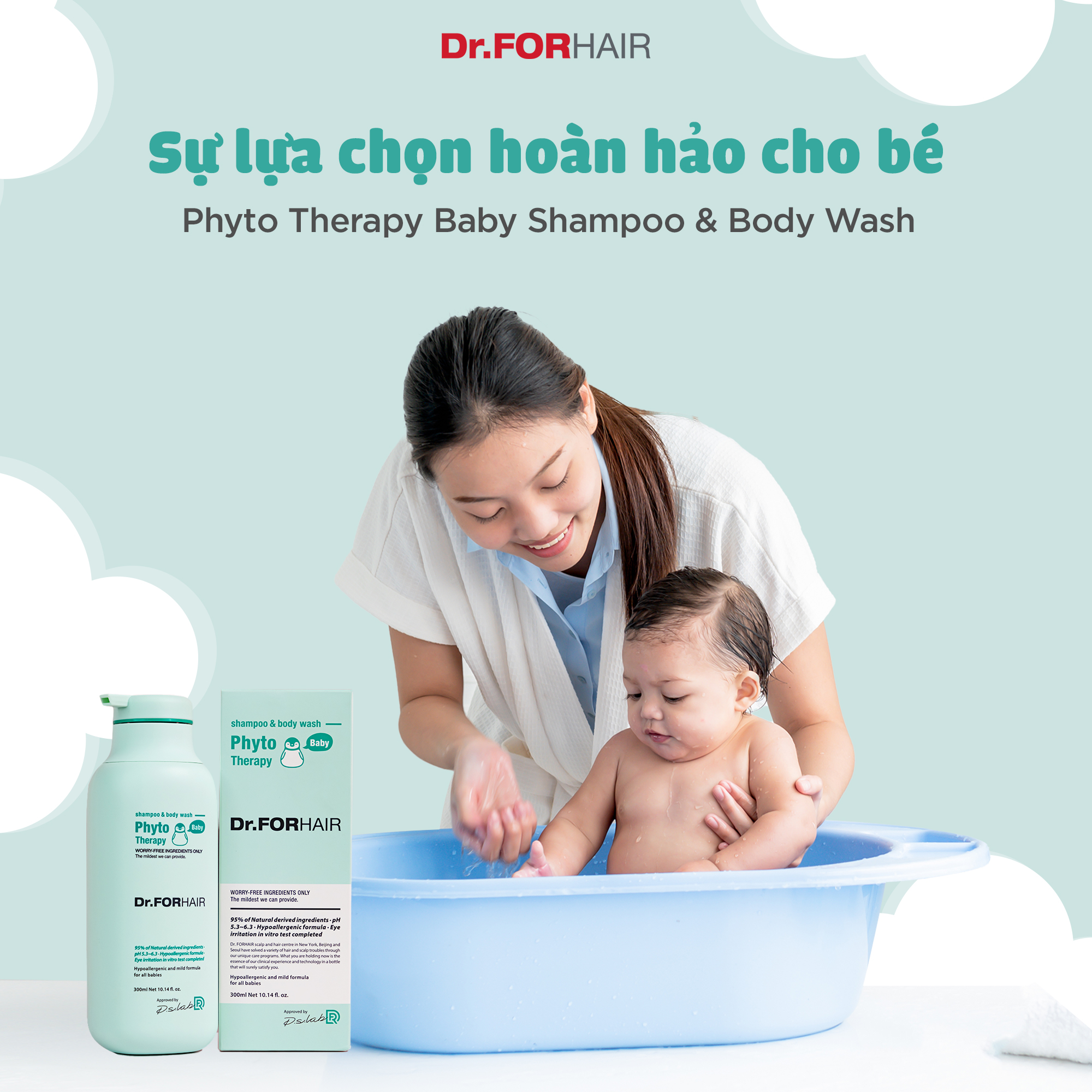 Sữa tắm gội cho bé 2 trong 1 chiết xuất thực vật Dr.FORHAIR Phyto Therapy Baby Shampoo and Body Wash 300ml