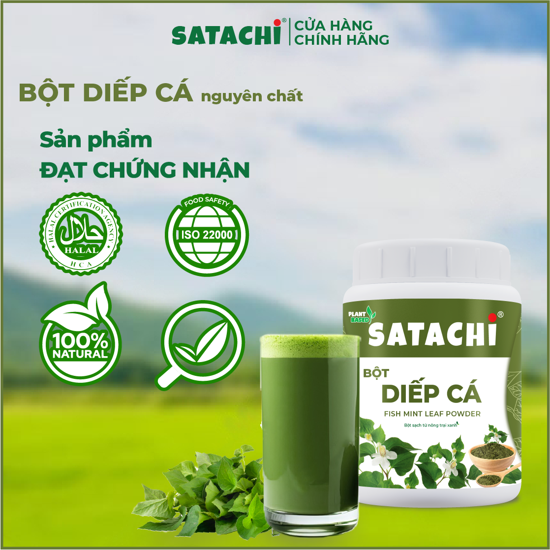 Bột Diếp Cá SATACHI nguyên chất. Thanh lọc cơ thể, người bị trĩ và táo bón sử dụng hiệu quả, làm mặt nạ dưỡng da, trị mụn. Hộp 86g