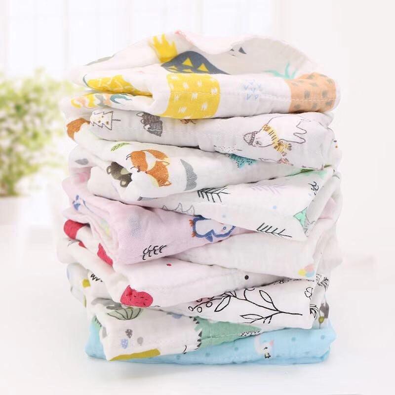 Khăn sữa xô 6 lớp nhăn kích thước 30x30 cm dành cho bé