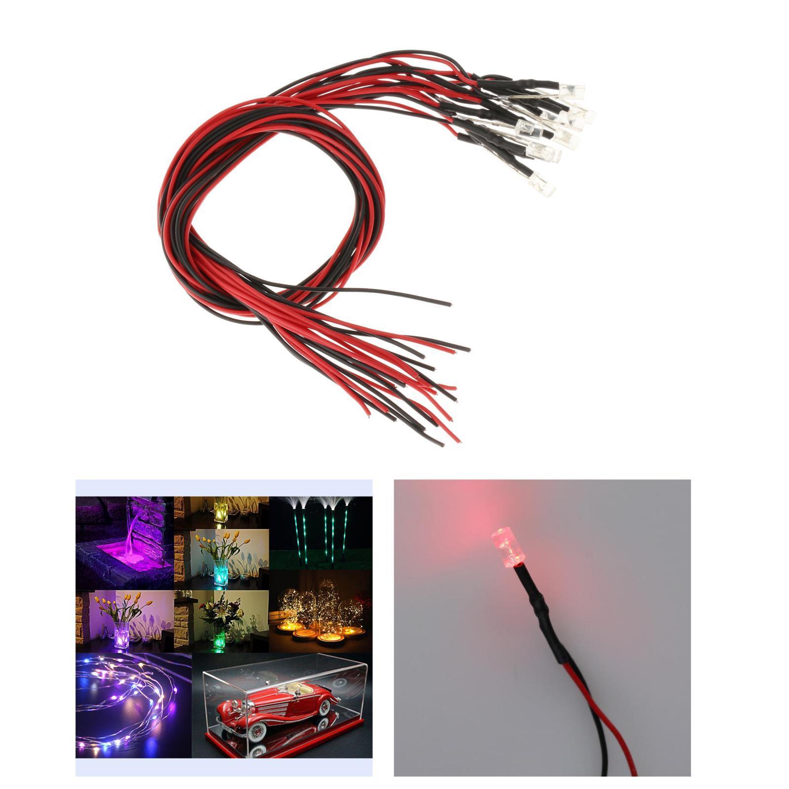 3mm Pre Wired LED DC 3-6V Mini Miro Lights Diodes DIY Model/
