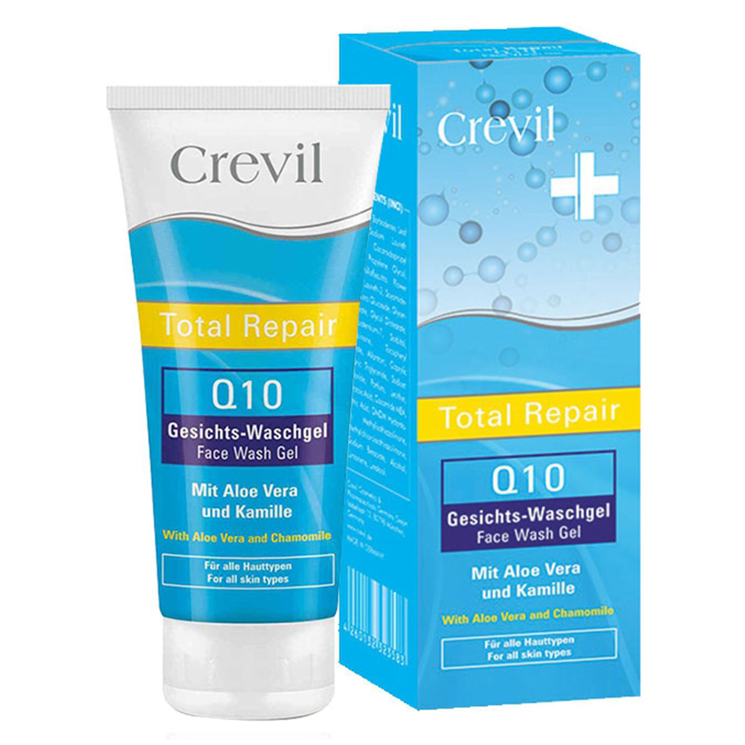 Gel rửa mặt Crevil Total Repair Q10 - Giúp làm sạch, chăm sóc và dưỡng da mặt, tẩy bã nhờn, ngăn ngừa lão hoá và chống oxy hoá