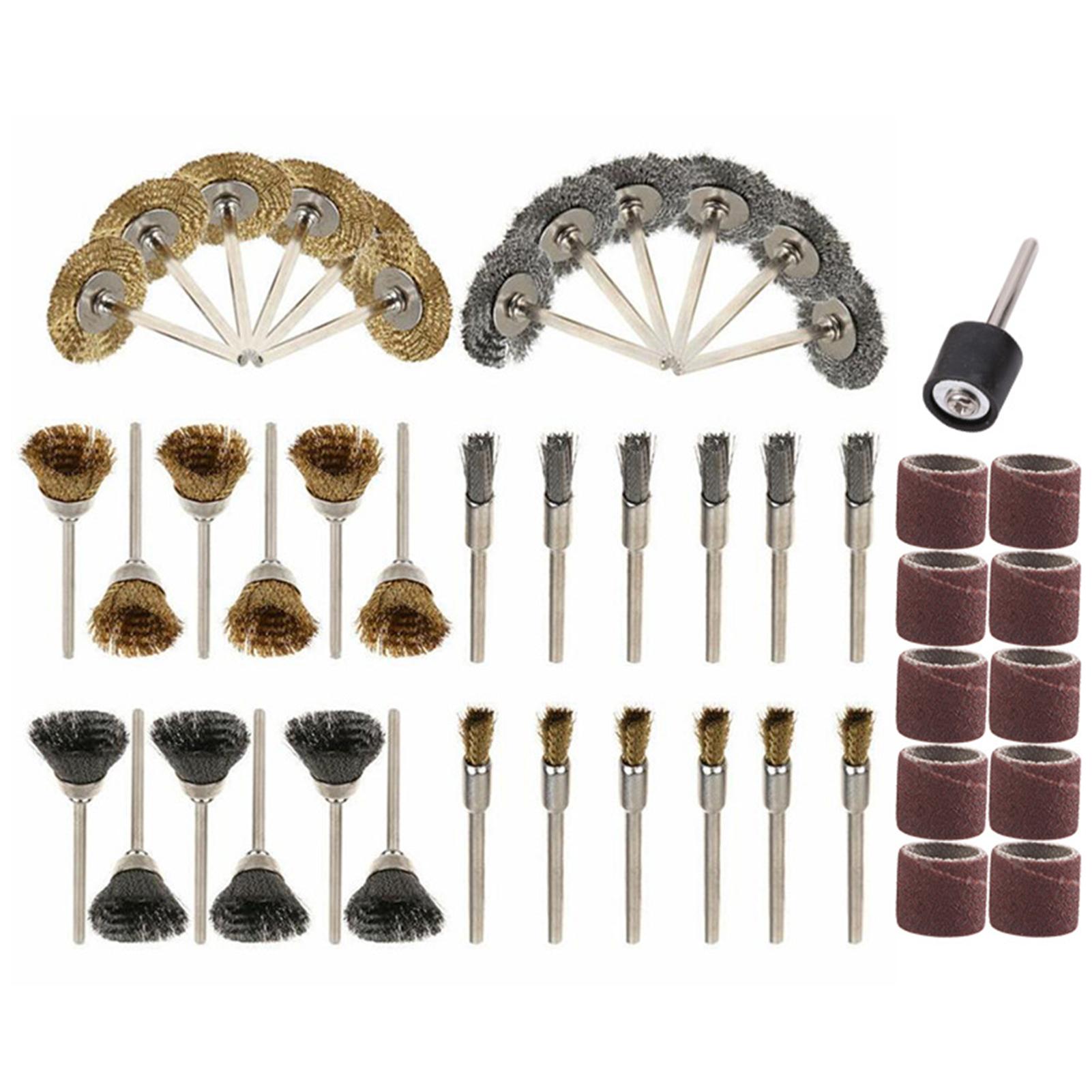 47PCS Steel Wire Brass Brush Polishing Brush Grinding Wheel For Hob