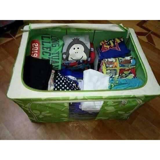 Hộp đựng quần áo - Hộp vải đựng chăn màn khung thép LBOX dung tích 66L