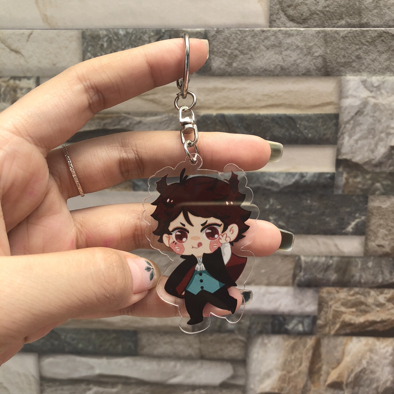 ( Mica trong acrylic ) Móc khóa HAIKYUU CHÀNG KHỔNG LỒ TÍ HON quà tặng xinh xắn dễ thương in hình anime chibi