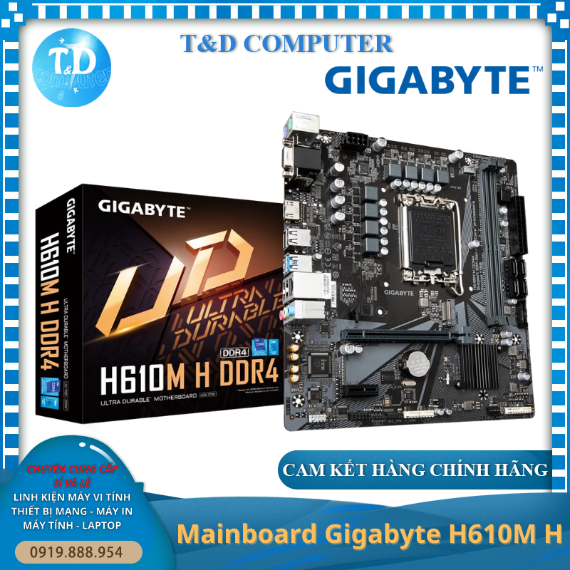 Mainboard Gigabyte H610M H Socket 1700 HDMI VGA DDR4 M2  - Hàng chính hãng Viễn Sơn phân phối